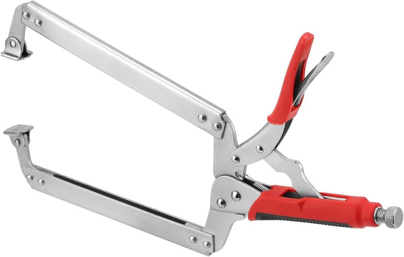 PINGEUI 4 PCS 18 Inch C Clamp Locking Pliers, Heavy Duty C Clamps with Swivel Pads and Rubber Handle Sleeve, Adjustable Welding Woodworking Tools, 7 Inch Max Jaw Opening - Image 5